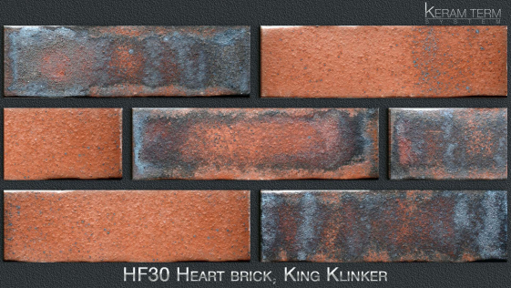 Фасадна термопанель з клінкерною плиткою HF30 Heart brick, King Klinker