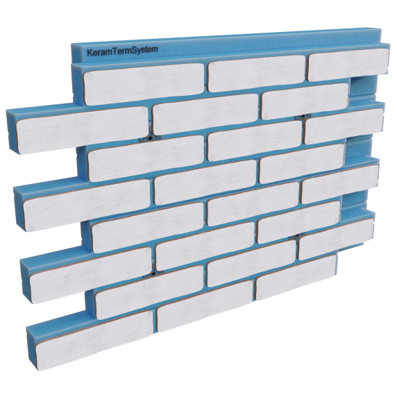 Фасадная термопанель Фасадна термопанель з клінкерною плиткою Стренд бiлий, 6мм - 1