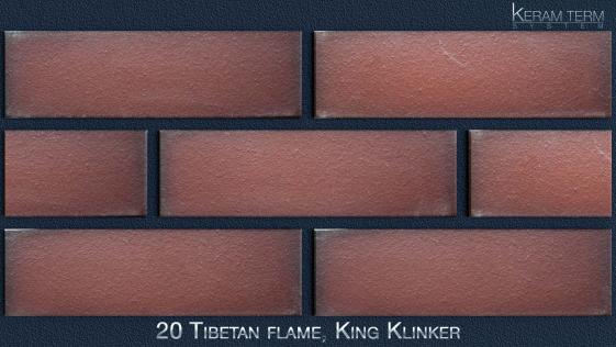 Фасадна термопанель з клінкерною плиткою 20 Tibetan Flame, King Klinker