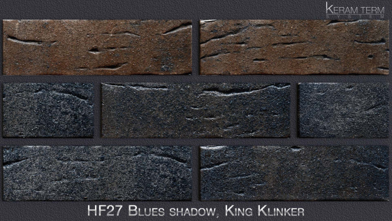 Фасадна термопанель з клінкерною плиткою HF27 Blues shadow, King Klinker
