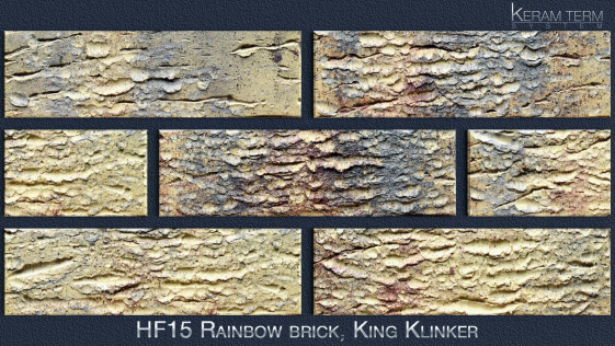 Фасадна термопанель з клінкерною плиткою HF15 Rainbow brick, King Klinker