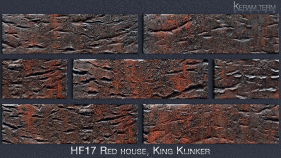 Фасадна термопанель з клінкерною плиткою HF17 Red house, King Klinker