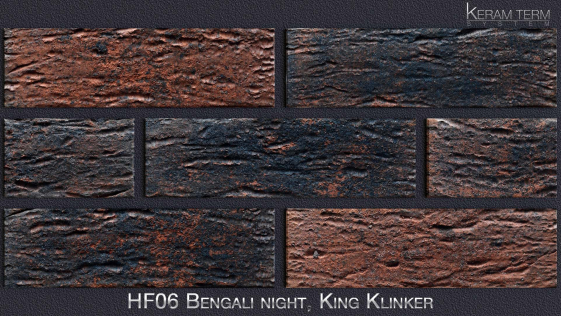 Фасадна термопанель з клінкерною плиткою HF06 Bengali night, King Klinker